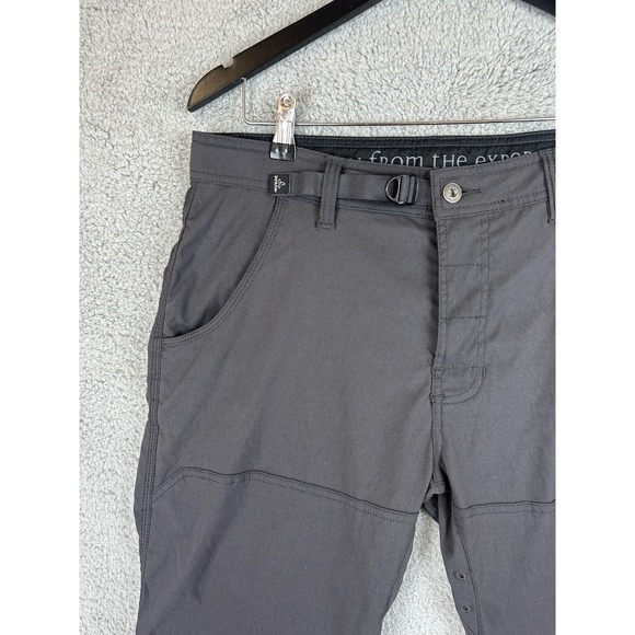 Prana Pants Mens 34x32 Gray Stretch Outdoor Hiking Cargo Convertible Zip Off